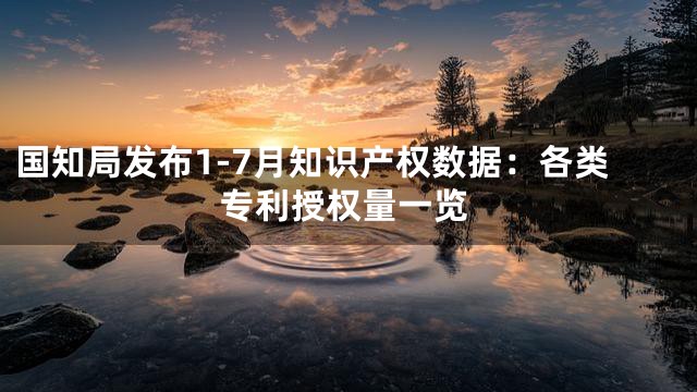 国知局发布1-7月知识产权数据：各类专利授权量一览