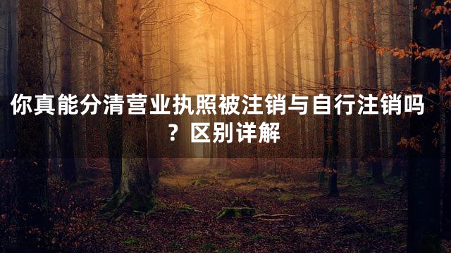 你真能分清营业执照被注销与自行注销吗？区别详解