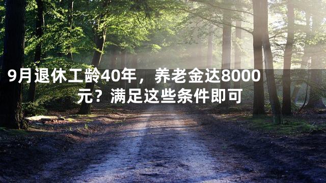 9月退休工龄40年，养老金达8000元？满足这些条件即可