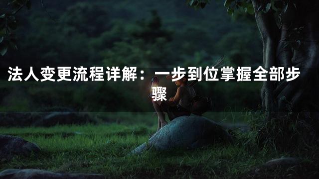 法人变更流程详解：一步到位掌握全部步骤