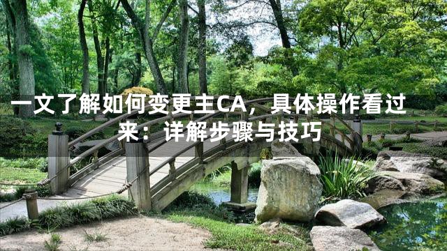 一文了解如何变更主CA，具体操作看过来：详解步骤与技巧