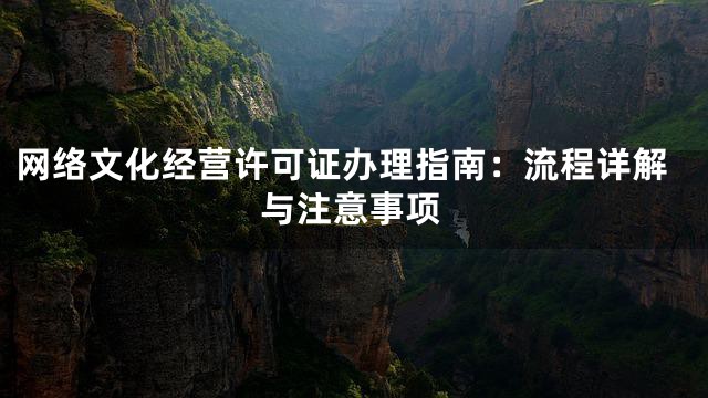 网络文化经营许可证办理指南：流程详解与注意事项