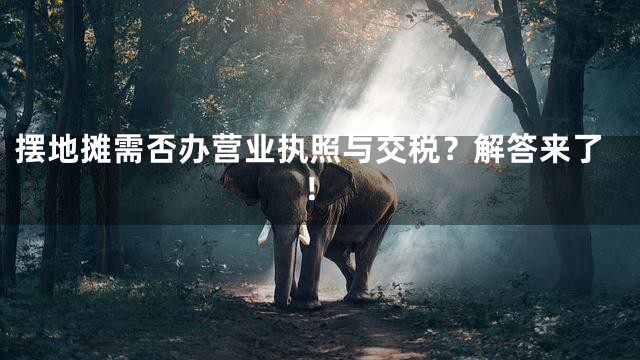 摆地摊需否办营业执照与交税？解答来了！