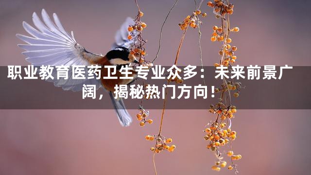 职业教育医药卫生专业众多：未来前景广阔，揭秘热门方向！