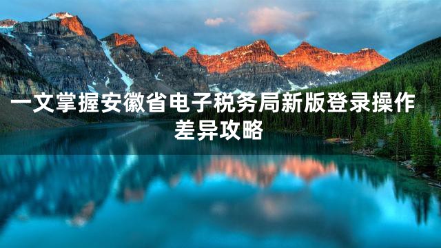 一文掌握安徽省电子税务局新版登录操作差异攻略