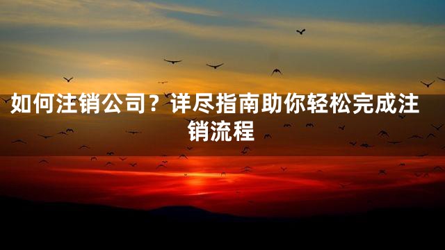 如何注销公司？详尽指南助你轻松完成注销流程