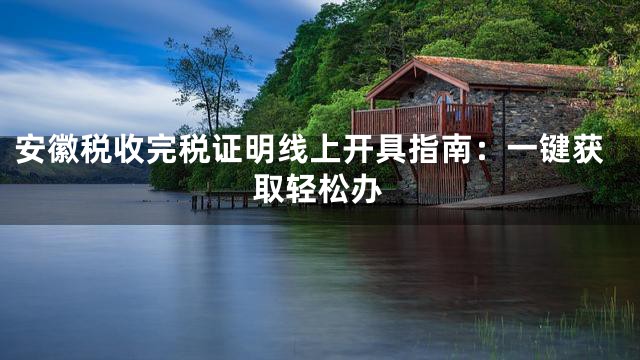 安徽税收完税证明线上开具指南：一键获取轻松办