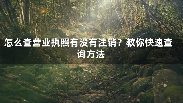 怎么查营业执照有没有注销？教你快速查询方法