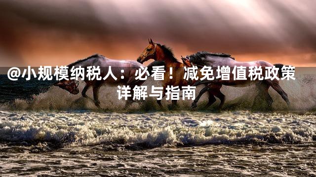 @小规模纳税人：必看！减免增值税政策详解与指南