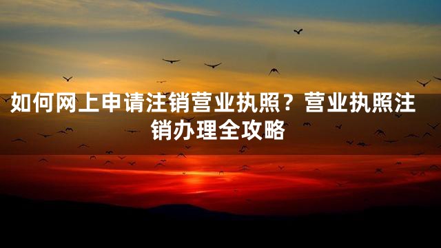 如何网上申请注销营业执照？营业执照注销办理全攻略