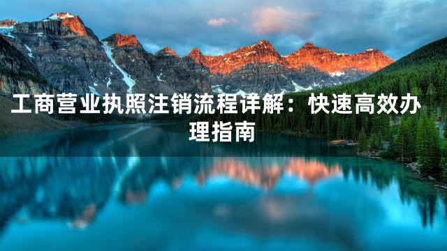 工商营业执照注销流程详解：快速高效办理指南