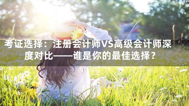 考证选择：注册会计师VS高级会计师深度对比——谁是你的最佳选择？