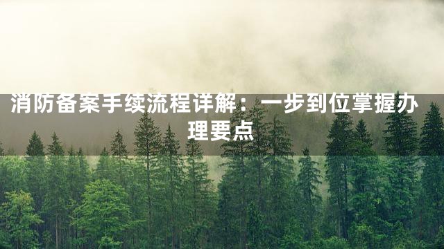 消防备案手续流程详解：一步到位掌握办理要点