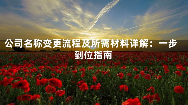 公司名称变更流程及所需材料详解：一步到位指南