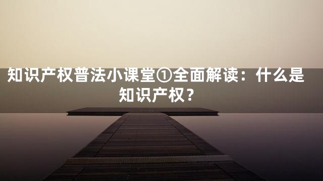 知识产权普法小课堂①全面解读：什么是知识产权？