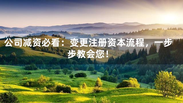 公司减资必看：变更注册资本流程，一步步教会您！
