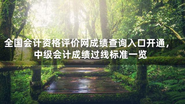 全国会计资格评价网成绩查询入口开通，中级会计成绩过线标准一览