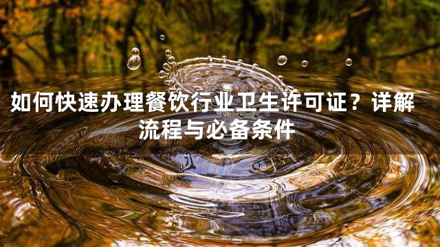 如何快速办理餐饮行业卫生许可证？详解流程与必备条件