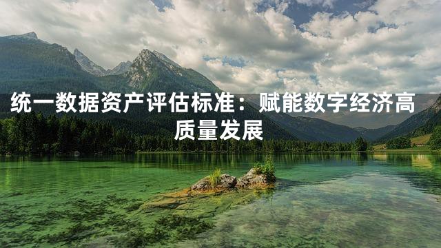 统一数据资产评估标准：赋能数字经济高质量发展