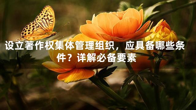 设立著作权集体管理组织，应具备哪些条件？详解必备要素