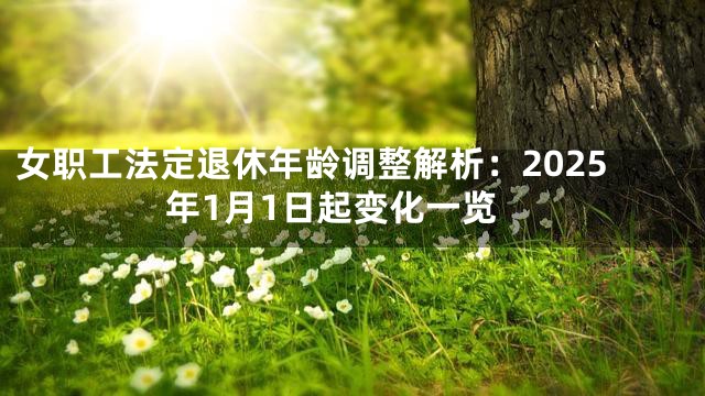 女职工法定退休年龄调整解析：2025年1月1日起变化一览