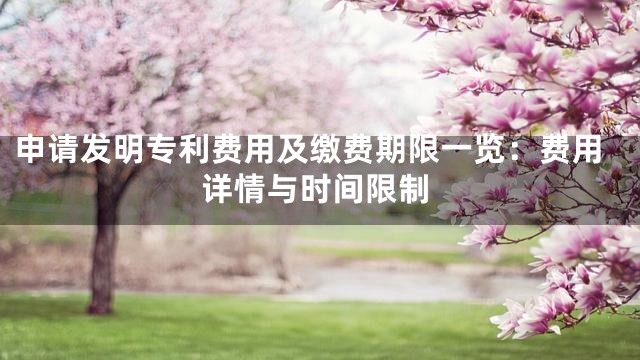 申请发明专利费用及缴费期限一览：费用详情与时间限制