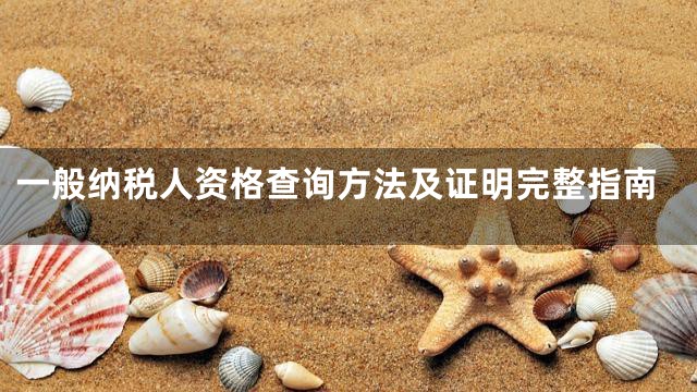 一般纳税人资格查询方法及证明完整指南