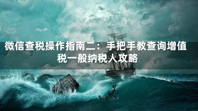 微信查税操作指南二：手把手教查询增值税一般纳税人攻略