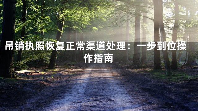 吊销执照恢复正常渠道处理：一步到位操作指南