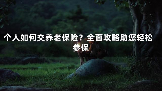 个人如何交养老保险？全面攻略助您轻松参保