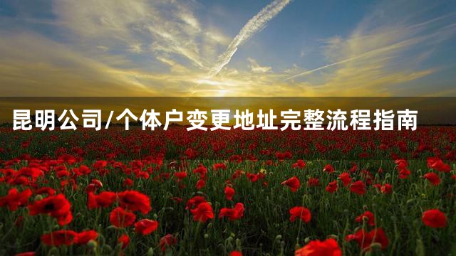 昆明公司/个体户变更地址完整流程指南