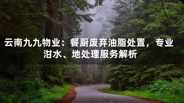 云南九九物业：餐厨废弃油脂处置，专业泔水、地处理服务解析