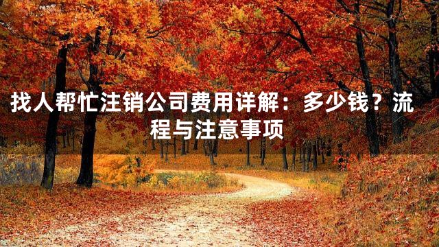 找人帮忙注销公司费用详解：多少钱？流程与注意事项