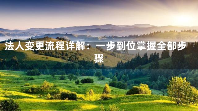 法人变更流程详解：一步到位掌握全部步骤