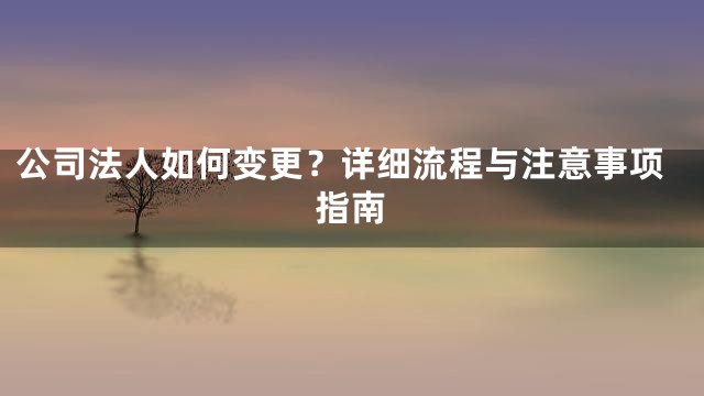 公司法人如何变更？详细流程与注意事项指南