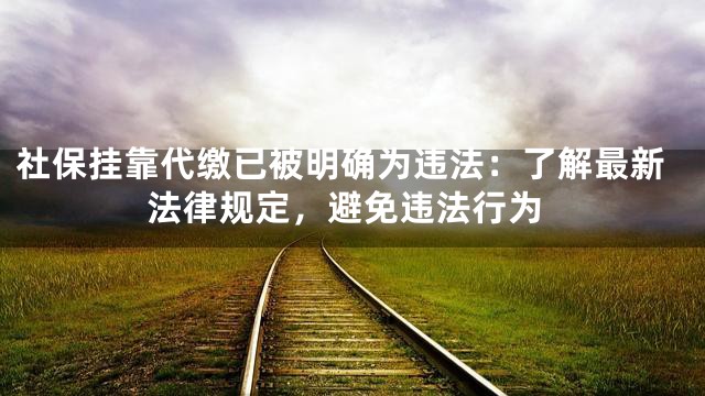 社保挂靠代缴已被明确为违法：了解最新法律规定，避免违法行为