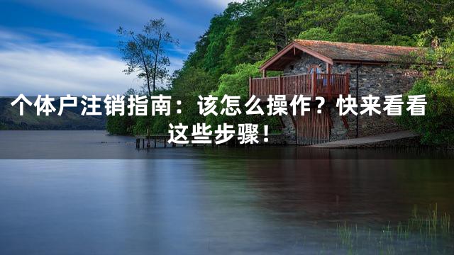 个体户注销指南：该怎么操作？快来看看这些步骤！