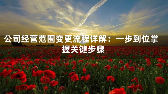 公司经营范围变更流程详解：一步到位掌握关键步骤