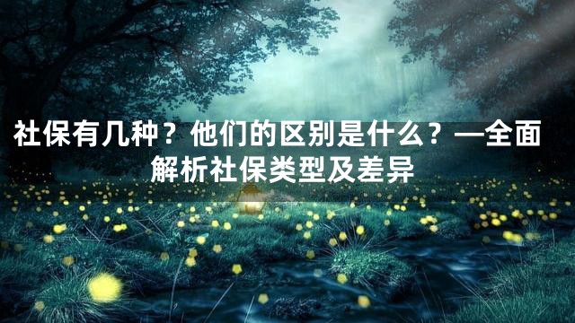 社保有几种？他们的区别是什么？—全面解析社保类型及差异
