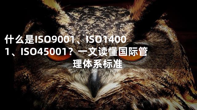 什么是ISO9001、ISO14001、ISO45001？一文读懂国际管理体系标准