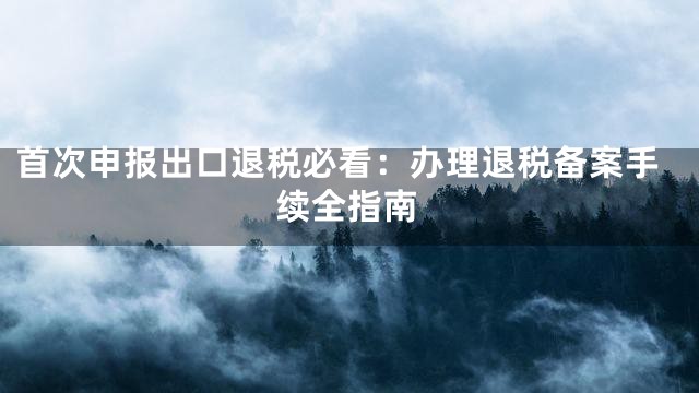 首次申报出口退税必看：办理退税备案手续全指南