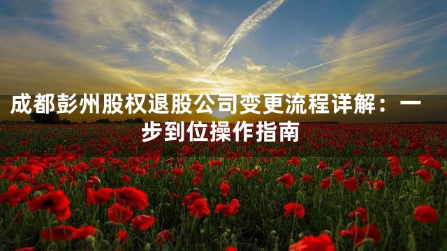 成都彭州股权退股公司变更流程详解：一步到位操作指南
