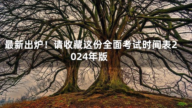 最新出炉！请收藏这份全面考试时间表2024年版