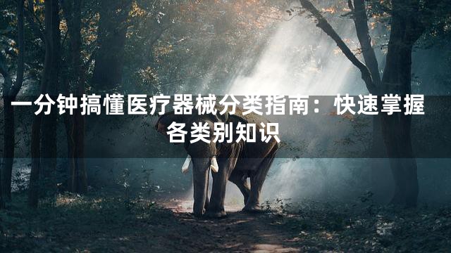 一分钟搞懂医疗器械分类指南：快速掌握各类别知识
