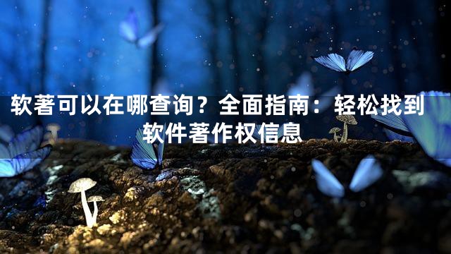 软著可以在哪查询？全面指南：轻松找到软件著作权信息