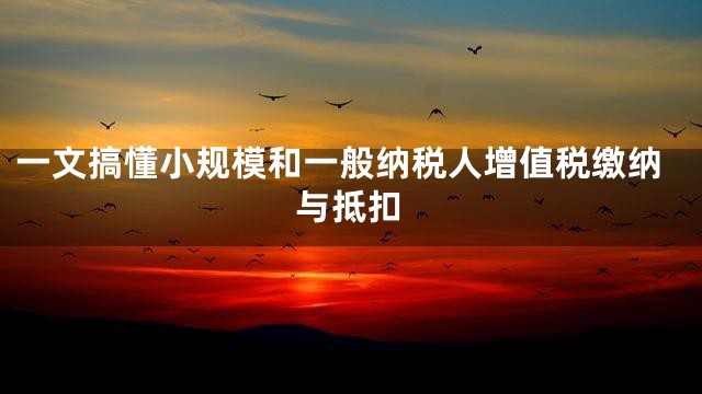 一文搞懂小规模和一般纳税人增值税缴纳与抵扣