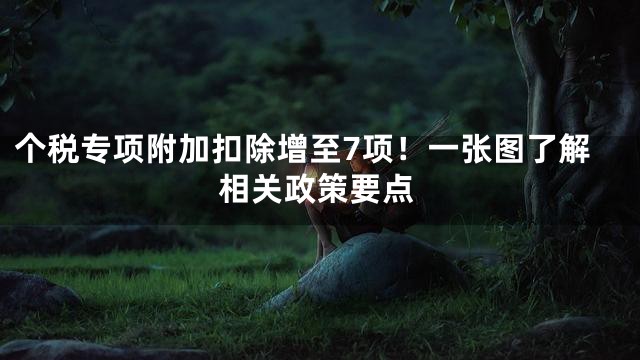 个税专项附加扣除增至7项！一张图了解相关政策要点