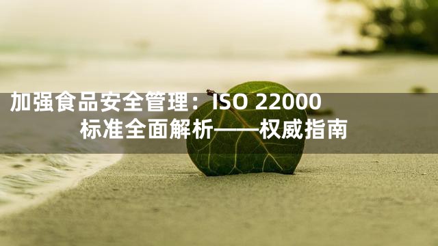 加强食品安全管理：ISO 22000标准全面解析——权威指南