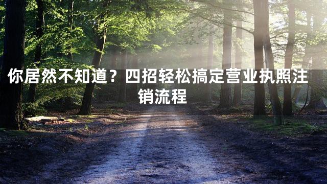 你居然不知道？四招轻松搞定营业执照注销流程