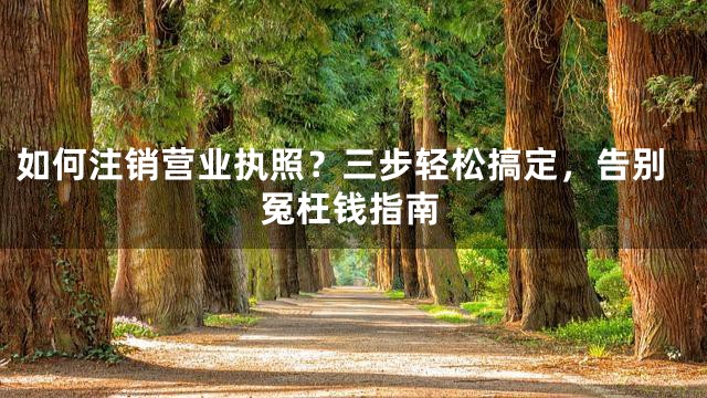 如何注销营业执照？三步轻松搞定，告别冤枉钱指南